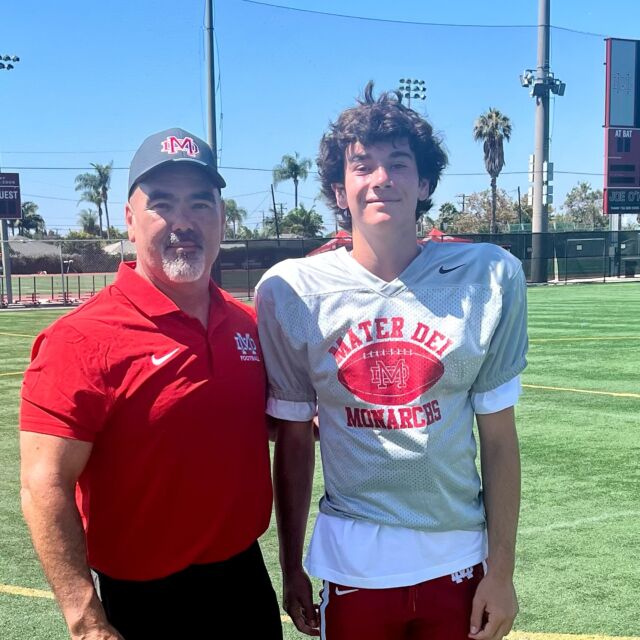 Scrimmage today sneak peak of what coming \|/@raul3lara @materdei_football